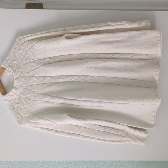 Soft Surroundings Nisette Mock Neck Women's Cream Cable Knit Sweater Coastal XLP - Picture 5 of 9